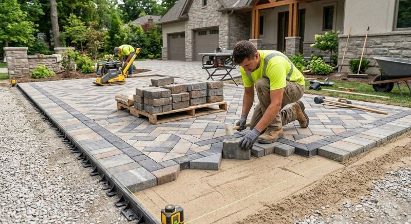 Sandstone Pavers Installation in Boston, MA